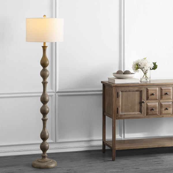 Safavieh GLENDORA, 64-Inch Brown Polyresin Floor Lamp for Elegant Ambience in Living Rooms & Bedrooms FLL4031A