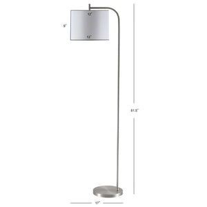 Safavieh RAFIN, 61.5-Inch Nickel Iron Floor Lamp – Modern Minimalist Design for Stylish Ambient Lighting FLL4033A