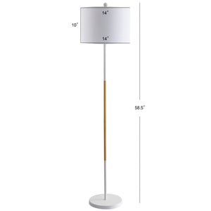Safavieh MELROSE, 58.5 Inch Modern White Iron Floor Lamp for Elegant Ambient Lighting in Any Room FLL4034A