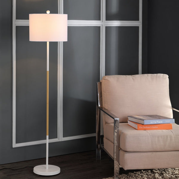 Safavieh MELROSE, 58.5 Inch Modern White Iron Floor Lamp for Elegant Ambient Lighting in Any Room FLL4034A