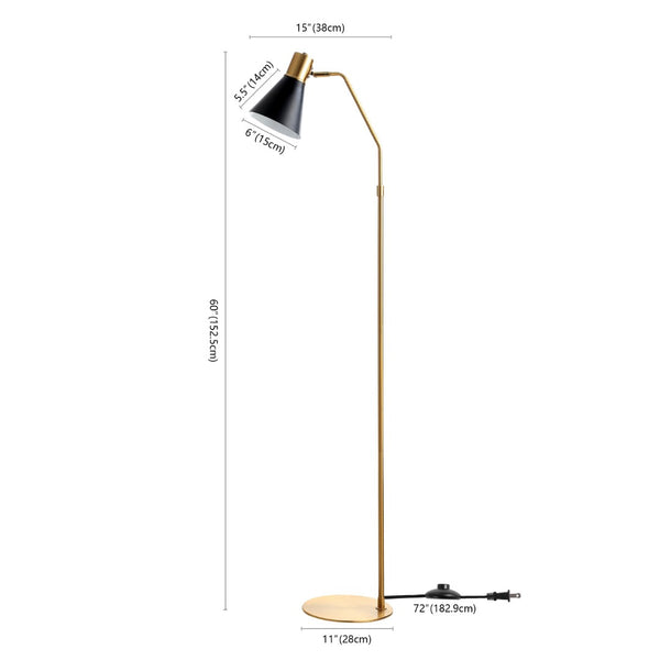 Safavieh GRANIA, 60-Inch Modern Gold/Black Iron Floor Lamp for Stylish Ambient Lighting & Home Decor Elegance FLL4042A
