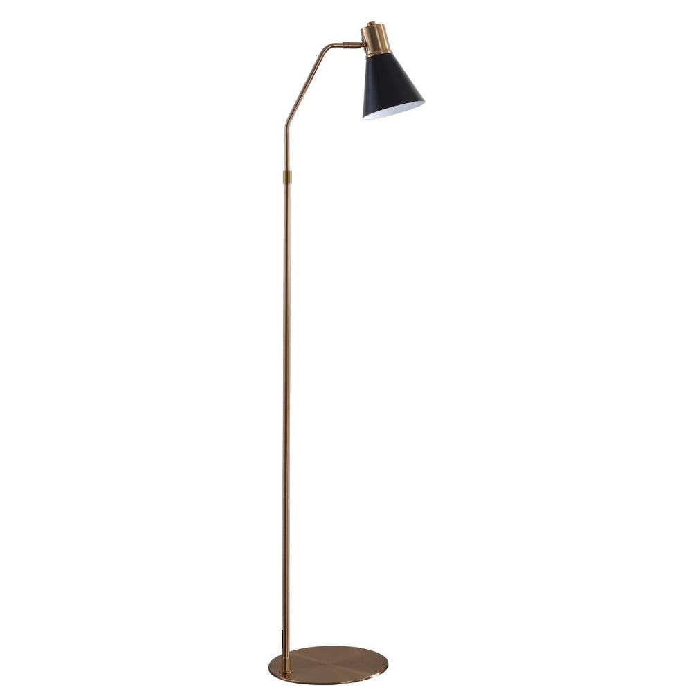 Safavieh GRANIA, 60-Inch Modern Gold/Black Iron Floor Lamp for Stylish Ambient Lighting & Home Decor Elegance FLL4042A