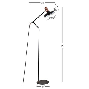 Safavieh AMIA, 66-Inch Black and Copper Iron Floor Lamp - Modern Minimalist Design for Stylish Interiors FLL4043A