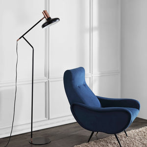 Safavieh AMIA, 66-Inch Black and Copper Iron Floor Lamp - Modern Minimalist Design for Stylish Interiors FLL4043A