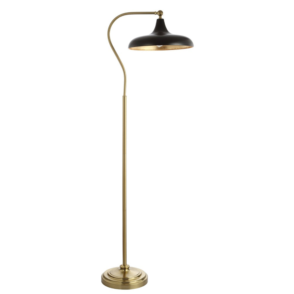 Safavieh STEFAN, 68-Inch Brass and Black Iron Floor Lamp for Modern Living Spaces & Reading Nooks, Stylish Design FLL4046A