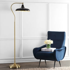 Safavieh STEFAN, 68-Inch Brass and Black Iron Floor Lamp for Modern Living Spaces & Reading Nooks, Stylish Design FLL4046A