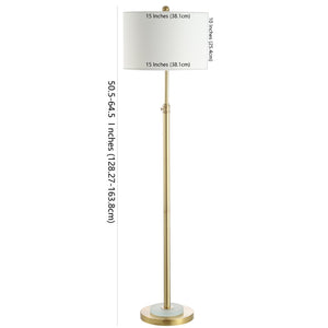 Safavieh PIERSON, Adjustable Brass & Crystal Extendable Floor Lamp - Elegant Illumination for Any Space FLL4051A
