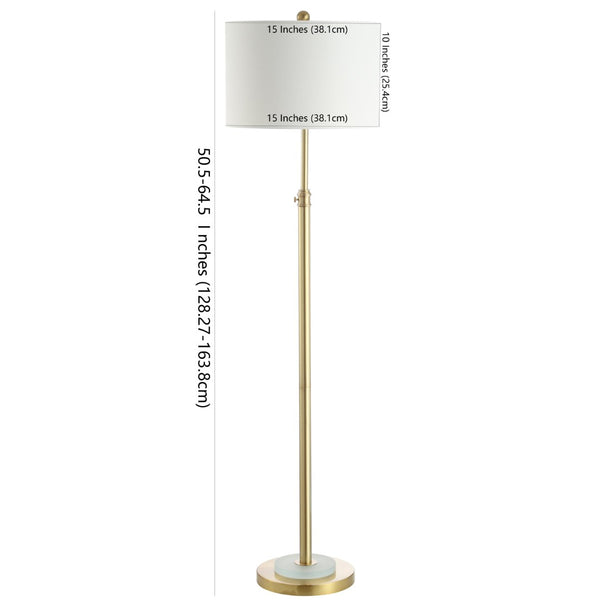 Safavieh PIERSON, Adjustable Brass & Crystal Extendable Floor Lamp - Elegant Illumination for Any Space FLL4051A