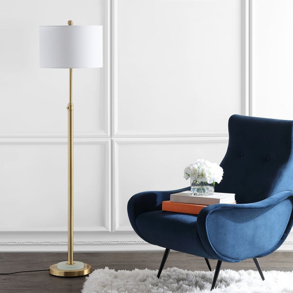 Safavieh PIERSON, Adjustable Brass & Crystal Extendable Floor Lamp - Elegant Illumination for Any Space FLL4051A