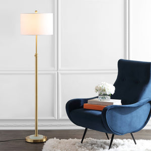 Safavieh PIERSON, Adjustable Brass & Crystal Extendable Floor Lamp - Elegant Illumination for Any Space FLL4051A
