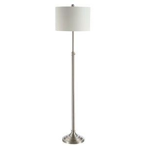 Safavieh LEELAND, Adjustable 51-62 Inch Brushed Nickel Floor Lamp – Modern Iron Design for Versatile Lighting FLL4052A