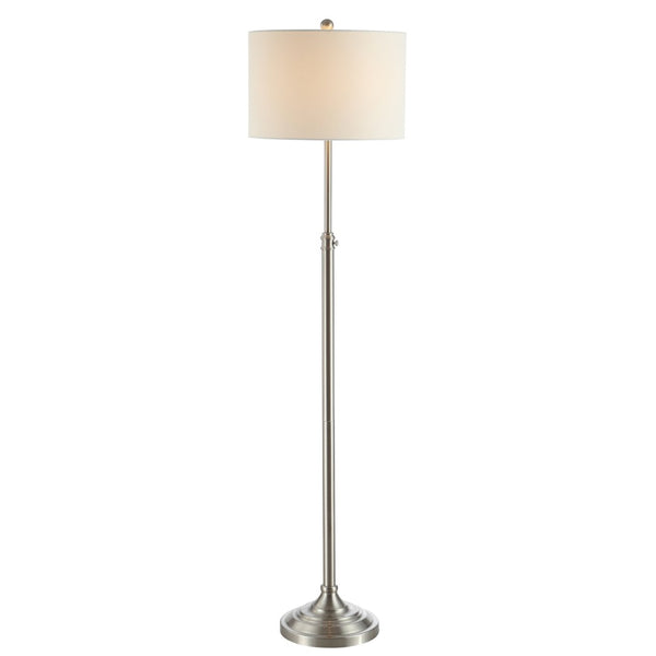 Safavieh LEELAND, Adjustable 51-62 Inch Brushed Nickel Floor Lamp – Modern Iron Design for Versatile Lighting FLL4052A