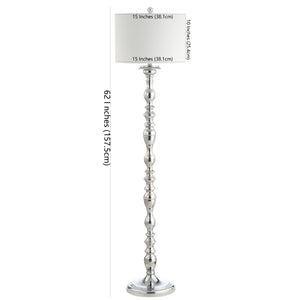 Safavieh WILHELMINA, 62-Inch Chrome Iron Floor Lamp - Modern Minimalist Design for Stylish Ambient Lighting FLL4054A