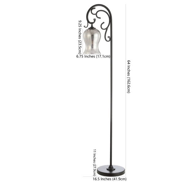Safavieh MERIDIA, 64-Inch Black Iron Floor Lamp - Sleek Design for Modern Spaces, Ambient Lighting Solution FLL4057A