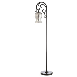 Safavieh MERIDIA, 64-Inch Black Iron Floor Lamp - Sleek Design for Modern Spaces, Ambient Lighting Solution FLL4057A