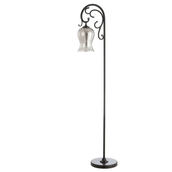 Safavieh MERIDIA, 64-Inch Black Iron Floor Lamp - Sleek Design for Modern Spaces, Ambient Lighting Solution FLL4057A