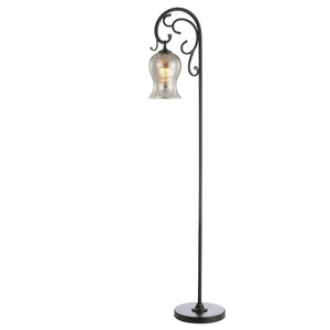 Safavieh MERIDIA, 64-Inch Black Iron Floor Lamp - Sleek Design for Modern Spaces, Ambient Lighting Solution FLL4057A