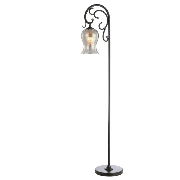 Safavieh MERIDIA, 64-Inch Black Iron Floor Lamp - Sleek Design for Modern Spaces, Ambient Lighting Solution FLL4057A