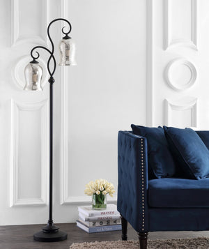 Safavieh CLAUDIA, 63.5 Inch Black Iron/Resin Floor Lamp - Minimalist Design for Timeless Style & Warm Illumination FLL4058A