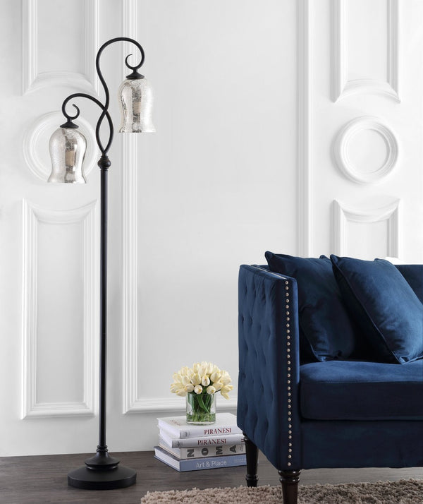 Safavieh CLAUDIA, 63.5 Inch Black Iron/Resin Floor Lamp - Minimalist Design for Timeless Style & Warm Illumination FLL4058A
