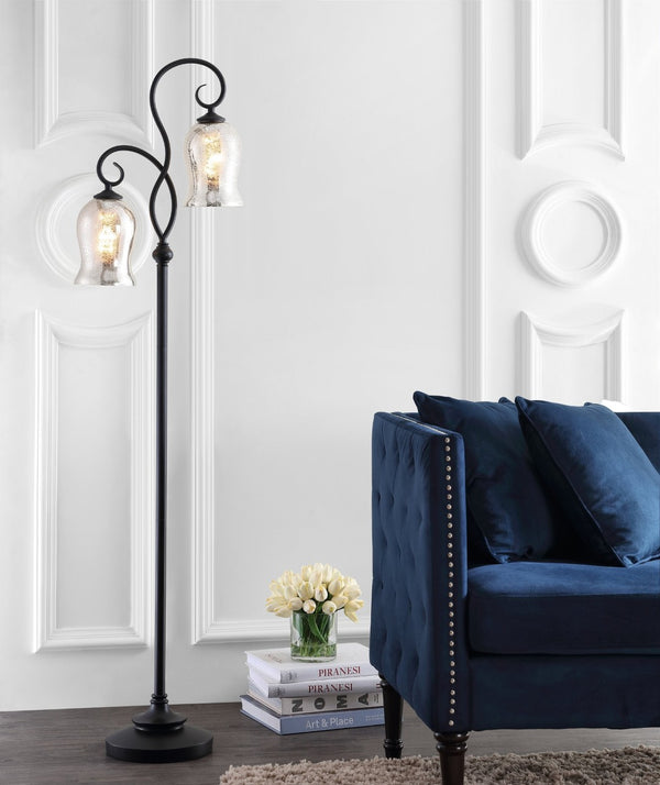 Safavieh CLAUDIA, 63.5 Inch Black Iron/Resin Floor Lamp - Minimalist Design for Timeless Style & Warm Illumination FLL4058A