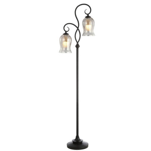 Safavieh CLAUDIA, 63.5 Inch Black Iron/Resin Floor Lamp - Minimalist Design for Timeless Style & Warm Illumination FLL4058A