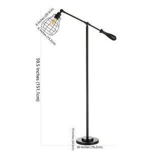 Safavieh BRICE, 59.5-Inch Black Iron Floor Lamp - Modern Minimalist Design for Stylish Ambient Lighting FLL4061A