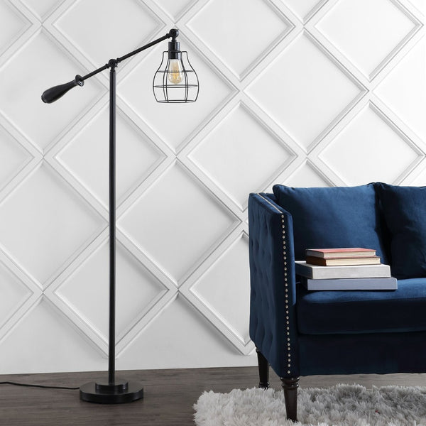Safavieh BRICE, 59.5-Inch Black Iron Floor Lamp - Modern Minimalist Design for Stylish Ambient Lighting FLL4061A
