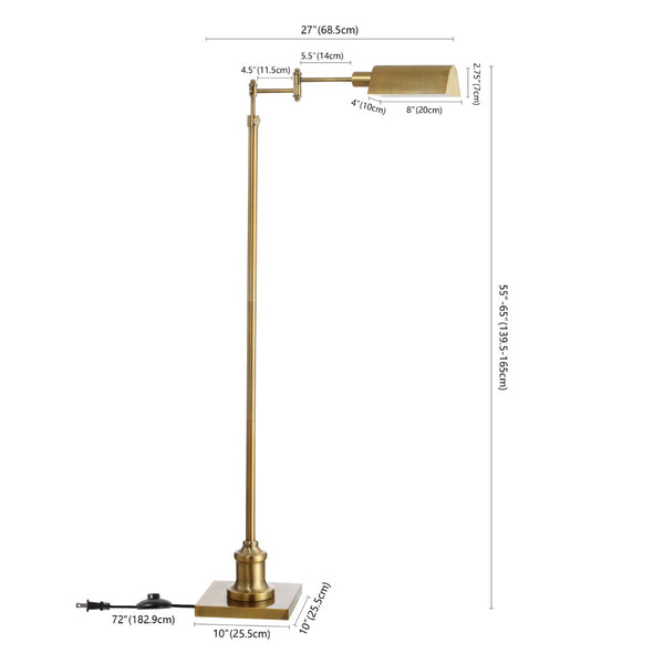 Safavieh BRIGGS, Adjustable Brass and Iron Floor Lamp - Stylish 55-65 Inch Lighting for Any Room Decor FLL4065A