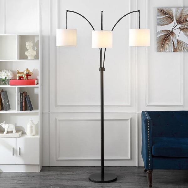 Safavieh PRINA, 80.5 Inch Bronze Iron/Marble Floor Lamp - Elegant Statement Piece for Modern Interiors FLL4070A