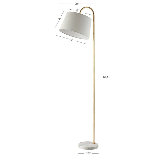 Safavieh DACEY, 68.5-Inch Gold Iron & Marble Floor Lamp for Modern Elegance in Living Rooms & Offices FLL4071A