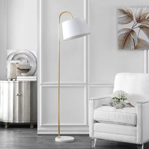 Safavieh DACEY, 68.5-Inch Gold Iron & Marble Floor Lamp for Modern Elegance in Living Rooms & Offices FLL4071A