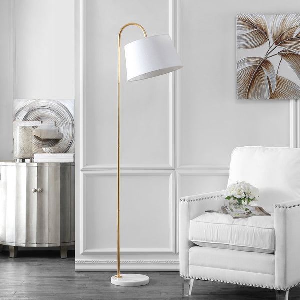 Safavieh DACEY, 68.5-Inch Gold Iron & Marble Floor Lamp for Modern Elegance in Living Rooms & Offices FLL4071A