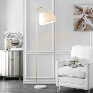 Safavieh DACEY, 68.5-Inch Gold Iron & Marble Floor Lamp for Modern Elegance in Living Rooms & Offices FLL4071A