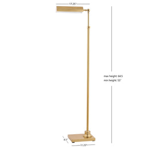 Safavieh RENLA, Adjustable Brass and Iron Extendable Floor Lamp for Stylish, Space-Saving Illumination FLL4072A