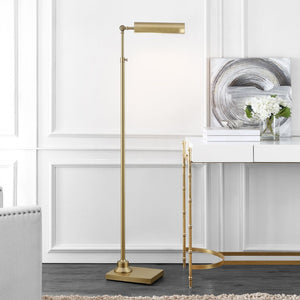 Safavieh RENLA, Adjustable Brass and Iron Extendable Floor Lamp for Stylish, Space-Saving Illumination FLL4072A