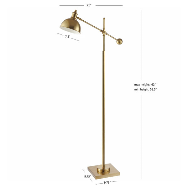 Safavieh DAGEN, Adjustable Brass and Iron Extendable Floor Lamp for Stylish Ambient Lighting & Task Use FLL4073A