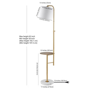 Safavieh SORSI, Elegant Gold Iron and Marble Floor Lamp, Adjustable Height, Perfect for Living Spaces & Offices FLL4079A