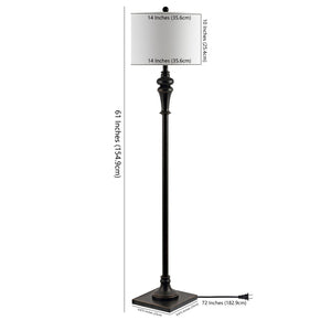Safavieh NORLA, 61-Inch Matte Black Iron Floor Lamp - Sleek Design for Living, Reading & Ambient Lighting FLL4082A