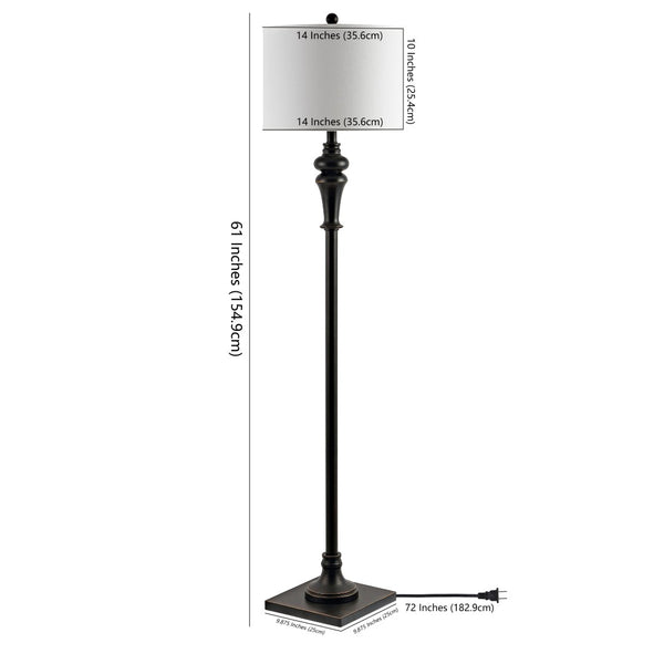 Safavieh NORLA, 61-Inch Matte Black Iron Floor Lamp - Sleek Design for Living, Reading & Ambient Lighting FLL4082A