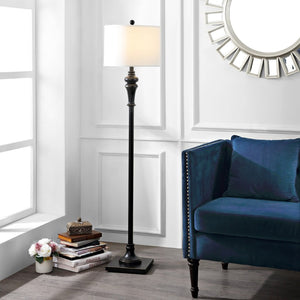 Safavieh NORLA, 61-Inch Matte Black Iron Floor Lamp - Sleek Design for Living, Reading & Ambient Lighting FLL4082A