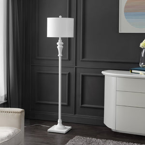 Safavieh NORLA, Elegant 61-Inch Floor Lamp with Fabric Shade for Cozy Illumination in Living Spaces White FLL4082B