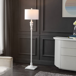Safavieh NORLA, Elegant 61-Inch Floor Lamp with Fabric Shade for Cozy Illumination in Living Spaces White FLL4082B