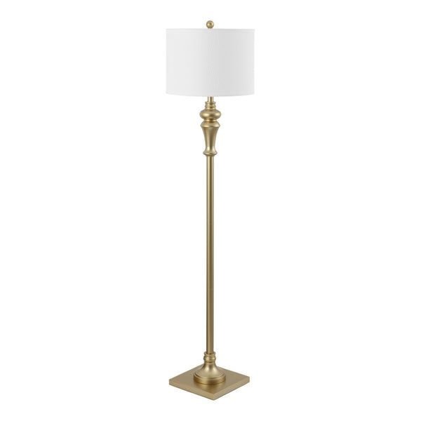 Safavieh NORLA, Elegant 61-Inch Floor Lamp with Fabric Shade for Cozy Illumination in Living Spaces Gold FLL4082C