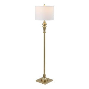 Safavieh NORLA, Elegant 61-Inch Floor Lamp with Fabric Shade for Cozy Illumination in Living Spaces Gold FLL4082C