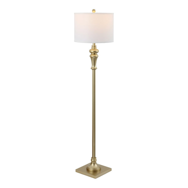 Safavieh NORLA, Elegant 61-Inch Floor Lamp with Fabric Shade for Cozy Illumination in Living Spaces Gold FLL4082C