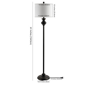 Safavieh ERLAN, 61-Inch Matte Black Iron Floor Lamp - Timeless Design for Modern Living Spaces & Reading Areas FLL4083A