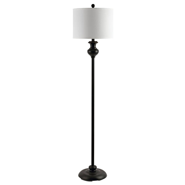 Safavieh ERLAN, 61-Inch Matte Black Iron Floor Lamp - Timeless Design for Modern Living Spaces & Reading Areas FLL4083A