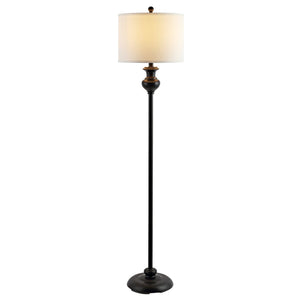Safavieh ERLAN, 61-Inch Matte Black Iron Floor Lamp - Timeless Design for Modern Living Spaces & Reading Areas FLL4083A