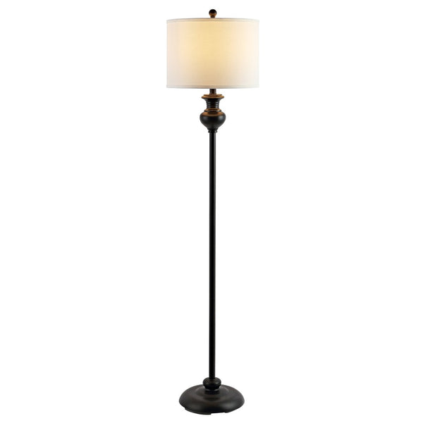 Safavieh ERLAN, 61-Inch Matte Black Iron Floor Lamp - Timeless Design for Modern Living Spaces & Reading Areas FLL4083A